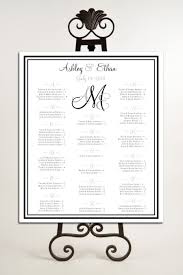 monogram seating chart for wedding table assignments for