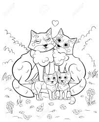 Male and female wolves with their cubs. Coloring Page Outline Of Cute Cartoon Wolf Family With Little Royalty Free Cliparts Vectors And Stock Illustration Image 144894741