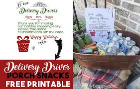 Delivery Driver Porch Snacks Free Printable Snack Delivery Delivery Driver Christmas Snacks