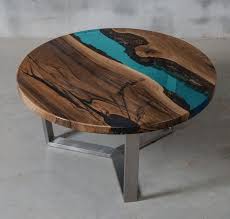 Azure Resin Coffee Table Epoxy End Table Made European Etsy In 2020 Wood Resin Table Live Edge Coffee Table Coffee Table