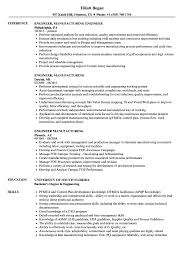 Engineer Manufacturing Resume Samples Velvet Jobs