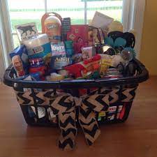 Housewarming Basket For Some Friends Complete With Cleaning Stuff Some Kitchen Gadgets Hand Soap And Loti House Gifts House Warming Gifts Housewarming Basket
