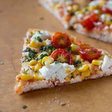 Summer Recipe Grilled Cherry Tomato Corn And Goat Cheese Pizza Recipe Goat Cheese Pizza Goat Cheese Pizza Recipes Corn Recipes