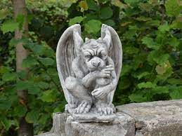 This concrete sun and moon stepping stone can also be used as a wall plaque. Gargoyle Statue Concrete Garden Statue Gothic Creature Etsy