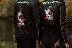 12 Best Matching Wedding Jackets For Couples Bridesmaids More Eb Leather Jacket Wedding Couple Jacket Wedding Matches