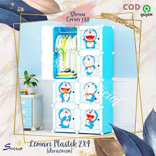 Kamu bisa membelinya secara online lewat official aonez store di shopee. Shenar Lemari Plastik Susun 2x4 8 Kotak Portable Baju Pakaian Anak Bayi Motif Keroppi Doraemon