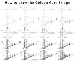 Attach it to the post using a short curved line. Golden Gate Bridge Drawing Step By Step Pictures