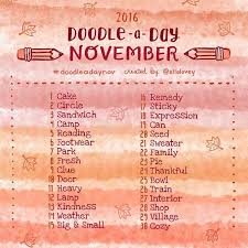 The Doodle A Day November List Is Here Get Out Your Art Supplies And Get Creative If You Re New To Th Drawing Challenge 30 Day Drawing Challenge Art Prompts