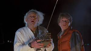 Doc Brown And Marty In Back To The Future 1985 The Future Movie Back To The Future Good Movies