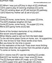 Old Time Song Lyrics With Chords For Suppertime C Christian Lyrics Funny Old Songs Gospel Song Lyrics