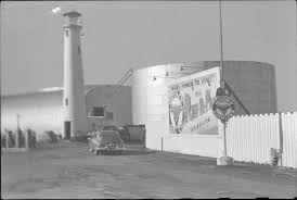 The gas tanks and lighthouse