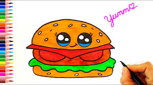 sevimli hamburger cizimi kolay cizimler hamburger resmi nasil cizilir hamburger enamel pins pin