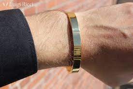 Gold leather men's bracelet wristband geek legend of zelda triforce multi layers. Buy Luigi Ricci Stainless Steel Titanium Bangle Bracelet For Men Gold