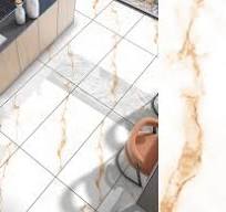 1 PC 24"x48" | Full Body Glazed Porcelain Wall & Floor Tiles, Marble  Effect, Golden Carrara, Gold & White