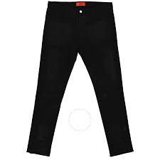 424 Men's Black Four Pocket Straight Leg Jeans, Waist Size 28