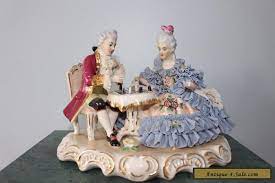 Plus today's selected dresden figurines for sale, best offers, auctions, appraisals, free sales advice, free sale prices, values, wish list and more. Dresden Original Germany Porcelain Figurine Couple Playing Chess Post 1940 For Sale In Canada