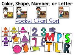 Letter Number Color Shape Pocket Chart Sort Lettering