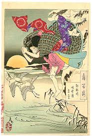 Yoshitoshi One Hundred Aspects Of The Moon Artelino General akashi gidayu preparing to commit seppuku after losing a battle for his master in 1582. one hundred aspects of the moon