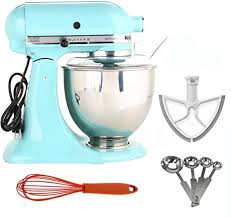 For regular bread baking, you'd appreciate something with more power. Amazon Com Kitchenaid Ksm150psaq Artisan Series 5 Qt Stand Mixer With Pouring Shield Aqua Sky Electric Stand Mixers Home Kitchen