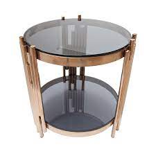 A sleek, smooth profile propels the gaultier oval coffee table, gold into the modern design realm. China New Arrival Glass Top Stainless Steel Coffee Table Rose Gold Finishing Metal Side Table China Tea Table End Table