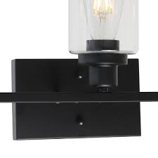 With necessary hardware installation is easy. Bathroom Vanity Light Fixtures 3 Lights Wall Sconce Black With Clear Glass Shade Bonlicht Lighting