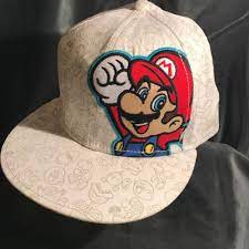 Super Mario Flex Fit One Size Fit Most 2010 Nintendo Stretch Hat Cap Flat Bill Ebay Hats Hats For Sale Caps Hats