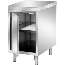 Détail de l'angle du plan de travail (montage sur mobilier inox standard de marque ikea) passez votre souris pour afficher l'image en grand. Meuble Cuisine Inox Central 1 Porte Et Etagere 50x80cm