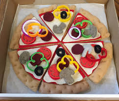 Felt Pizza Kit Place Order With Feltsewreal Aol Com Individual Slices Pieces Are Separate So The Kids Can Make And Remak Felt Pizza Felt Food Felt Play Food