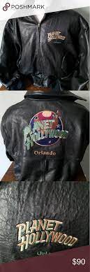 Planet Hollywood Bomber Styl Flight Leather Jacket Cool Bomber Jackets Planet Hollywood Clothes Design