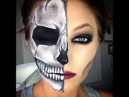 half skull makeup tutorial