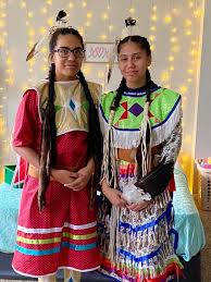 Lakota: WhiteDress Girls!! (Andrea Rose& Isabella Hope). At 2021 Wambli  Sapa Memorial Virtual Pow WoW at UNO, Omaha Nebraska!