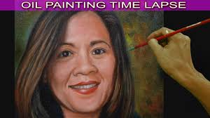 Painting a Portrait of a Woman using Oil Paint in Time Lapse