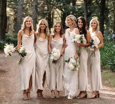Pin By Marissa Riano On Wedding Cream Bridesmaid Dresses Spaghetti Strap Bridesmaids Dresses Bridesmaid