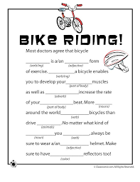 Spring Mad Libs Bicycle Riding Printable Mad Libs Mad Libs Lib