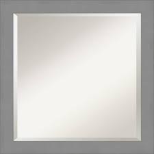 Get bathroom mirrors from target to save money and time. 24 X 24 Brushed Nickel Framed Bathroom Vanity Wall Mirror Amanti Art Target