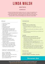 Sample customer service and customer service manager resumes and templates, highlighting education, experience, and skills, with writing tips and advice. Hostess Resume Samples And Tips Pdf Doc Templates 2021 Hostess Resumes Bot