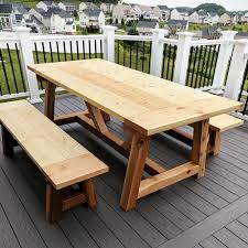 Diy Truss Beam Farmhouse Style Outdoor Table And Benches Restoration Hardware Inspired Diy Outdoor Table Outdoor Farmhouse Table Woodworking Projects Table