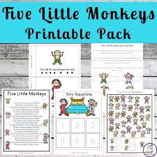 Houghton mifflin harcourt five little monkeys jumping on the bed 25th anniversary hardcover | zulily. Five Little Monkeys Printable Simple Living Creative Learning
