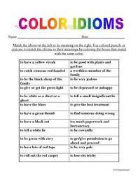 Color Idioms Worksheets Distance Learning Digital And Print Figurative Language Figurative Language Worksheet Idioms