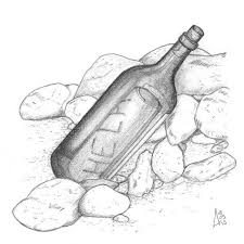 Bottle Post Tekenen Flessenpost