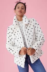 Black And White Faux Fur Coat La Vie Dot Faux Fur Coat Rebecca Taylor Faux Fur Coat Womens Faux Fur Coat White Faux Fur Coat