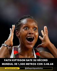 CAE OTRO RÉCORD MUNDIAL FEMENINO EN EL PREFONTAINE CLASSIC! La keniata  Faith Kipyegon acaba de mejorar su récord mundial de 1,500 metros a 3:48.68  en el magno evento Prefontaine Classic en USA