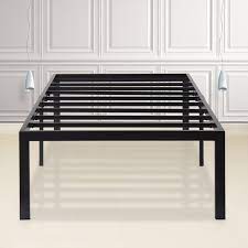 If you don't have a boxspring, look for a frame with more slats to support your. Sleeplace 18 Inch Dura Metal Steel Slate Bed Frame Twin Walmart Com Walmart Com