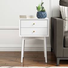 Gilligan 2 Drawer Nightstand In 2020 Wooden Side Table Mid Century Side Table Mid Century Modern Side Table