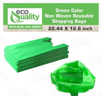 EcoQuality Reusable Eco-Friendly Green Grocery T-Shirt Shopping Bags, Non Woven Large, Durable, Recyclable, Foldable, Portable Shopping Tote Bags, USA ...