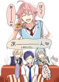 あーんも相合傘も４人でやればいいじゃない pic twitter com li6yuspwk1 ensemble stars character design anime boy