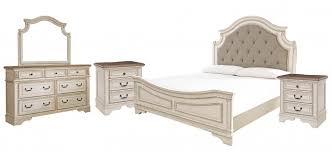 Realyn queen upholstered panel bed ashley furniture homestore. Realyn King Upholstered Panel Bed With Mirrored Dresser And 2 Nightstands B743 93 2 B1 B6 Bedroom Groups Akins Furniture