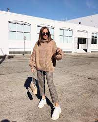 58 Simple But Cute Winter Outfit Ideas With Sneakers Seasonoutfit Plaid Pants Outfit Cute Winter Outfits Winter Outfits