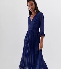 Asos 4505 tall yoga legging with wrap leg detail. Asos Tall Asos Design Tall Pleated Midi Dress With Lace Inserts Navy Modesens