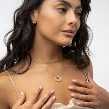 Customized 2 or 3 Rings Russian Ring Necklace With Birthstones • Engraved  Multiple Circle Pendant • Silver Jewelry Family Mom Wife Her